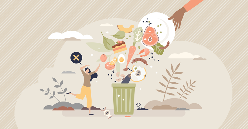 food wasted illustration