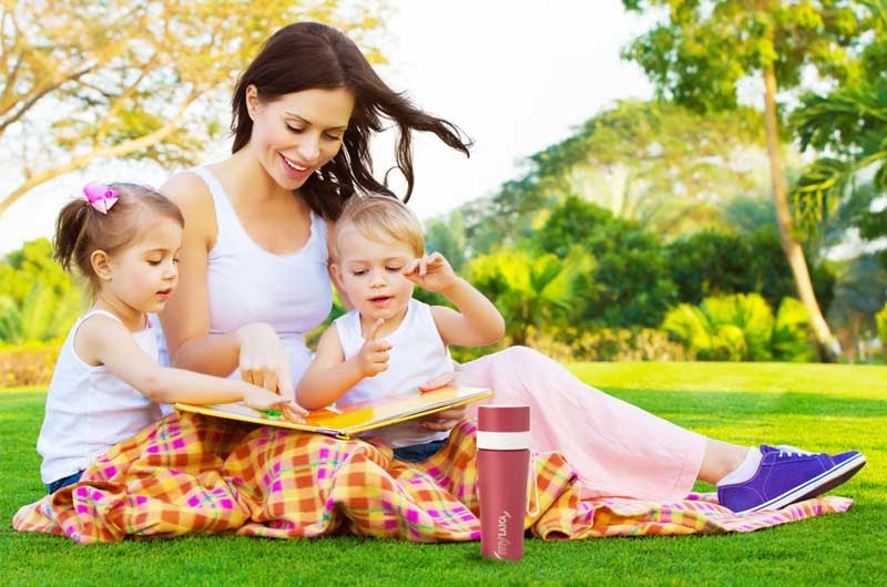 woman park with children